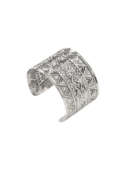bracelete rígido prateado boho