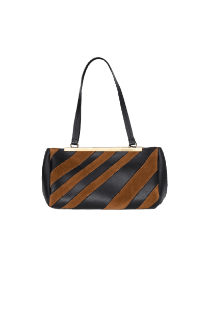 Bolsa De Couro e Camurça Listras