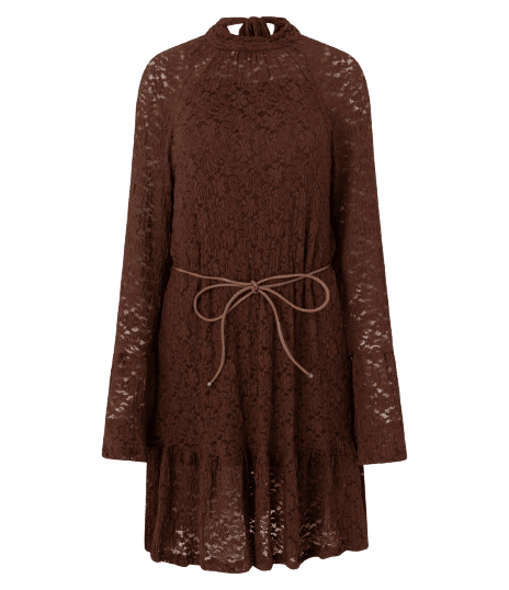 Vestido Curto em Renda com Cintinho Fino