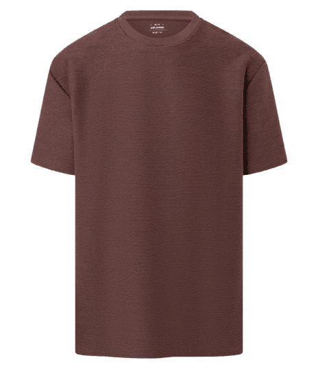 Camiseta Relaxed Em Algodão Com Textura Marrom