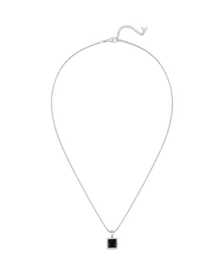 Colar Gemstone Preto / Prateado