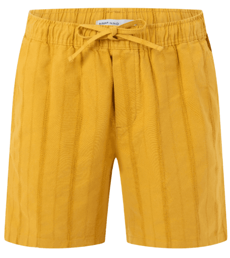 Bermuda Reta Texturizada com Cós Elástico Amarelo