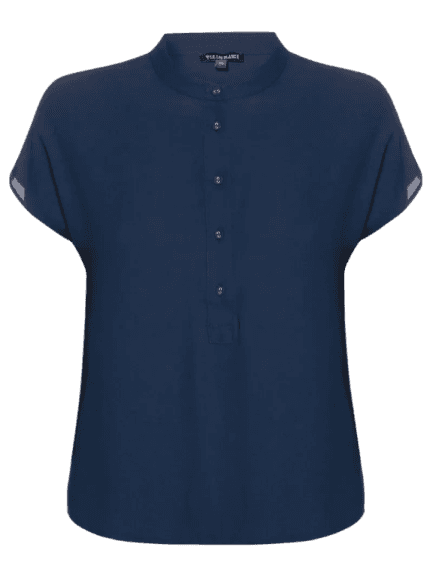 Blusa Feminina Jessy Botões Azul Le Lis