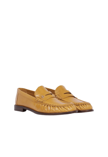 Mocassim Tyche Couro Amarelo