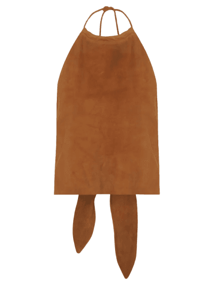 Blusa Feminina Frente Única Chamois Nó Marrom Animale