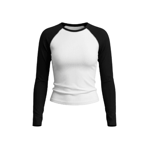 Camiseta de manga comprida raglã