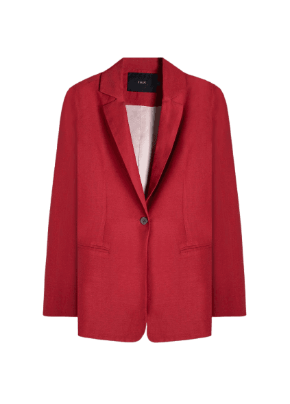 Blazer Linen Blend Blazer Oversized Bordeaux