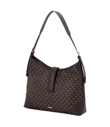 Bolsa Hobo Grande com Estampa Triângulos