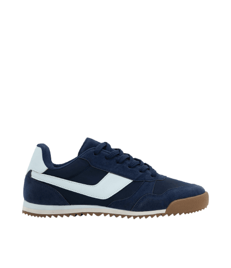 Tênis Runner com Recorte Lateral Contrastante Azul