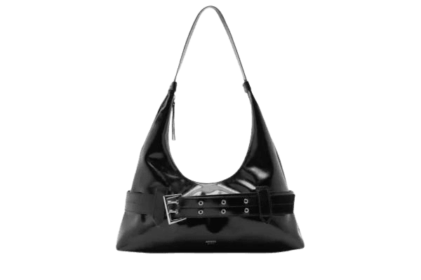 Bolsa Feminina Hobo Grande Tiras Fivela - Preto