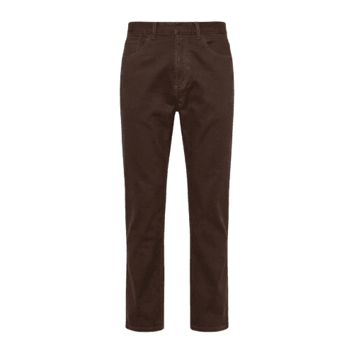 Calça Slim Masculina de Sarja com Cinto Marrom