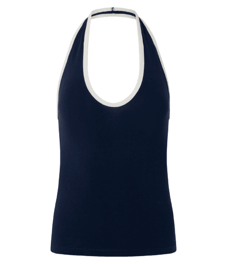 Blusa Frente Única em Ponto Roma com Contraste
