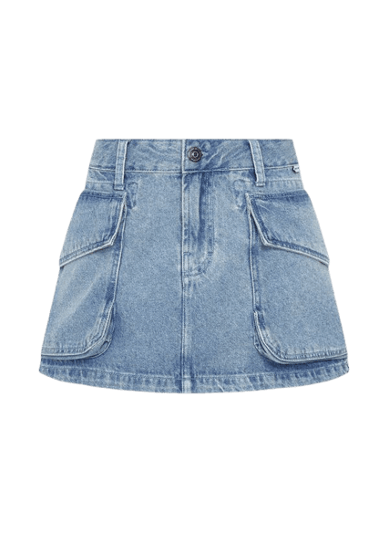 Saia Jeans Evasê Cargo Blaine John John Feminina