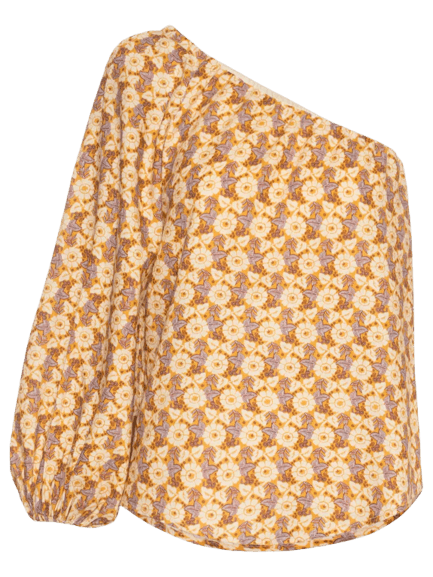 Blusa Feminina Ombro Só Estampa Cali Bege Maria Filó