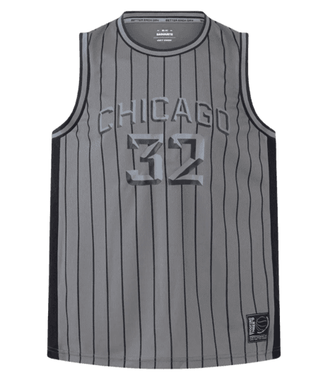 Regata Esportiva de Basquete com Tecnologia Dry e Estampa Lettering Chicago New Cinza