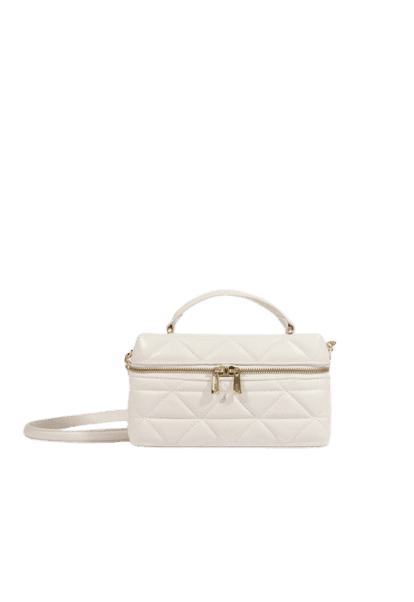 Bolsa Satchel Vanity Média Couro Branca