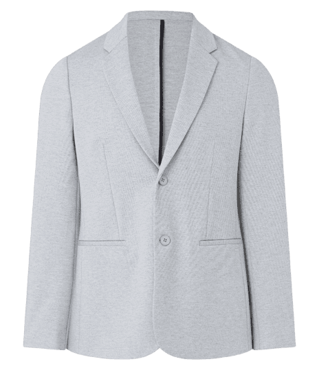 Blazer Super Slim De Malha Sem Forro Cinza Claro