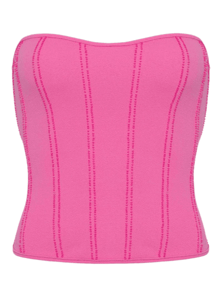 Blusa Feminina Corset Jolie Bordado Rosa Triya