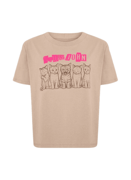 Camiseta Ampla Messy Cats John John Feminina