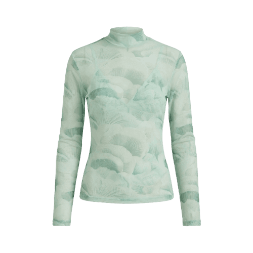 Blusa Tule Mushroom Bloom Mint