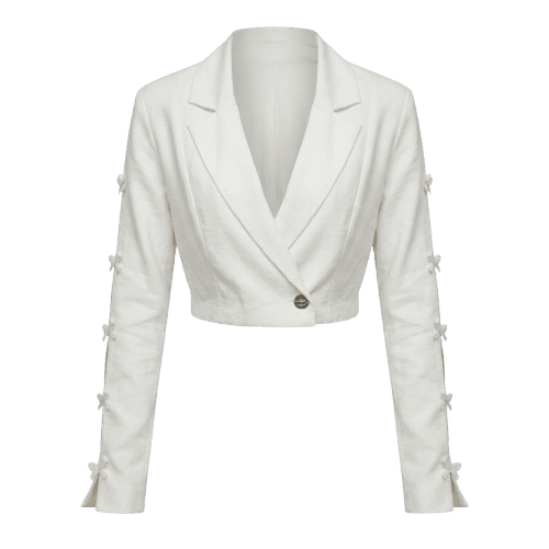Blazer Feminino Cropped Girl Boss Planet Girls Branco