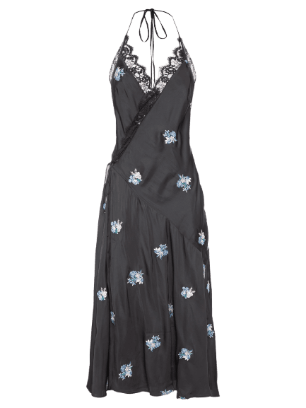 Vestido Renda Romance Preto Farm