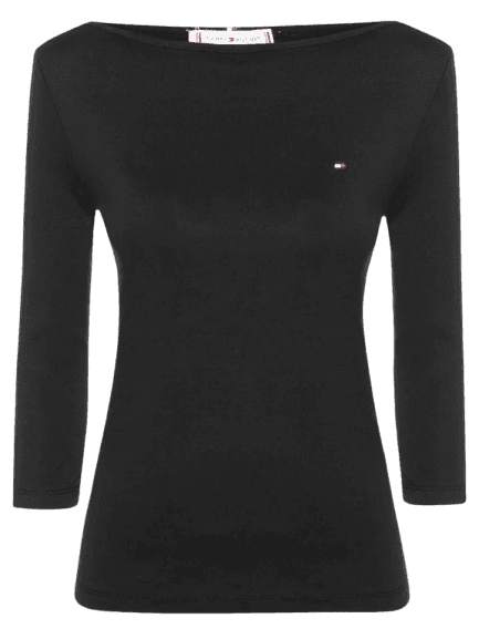 Blusa Feminina Slim Cody Boat Preto Tommy Hilfiger