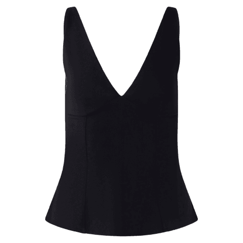 Top Frente Única em Bengaline Preto