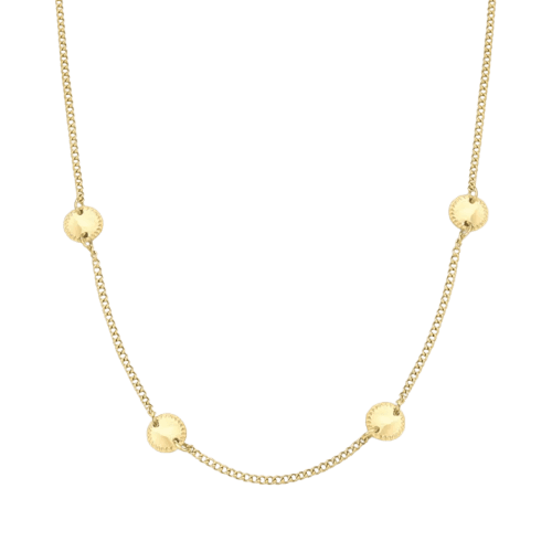 Colar Feminino Dourado com Quatro Medalhas Personalizáveis