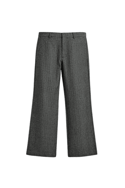 CALÇA DE ALFAIATARIA COM ESTRUTURA DE ESPIGA E LÃ