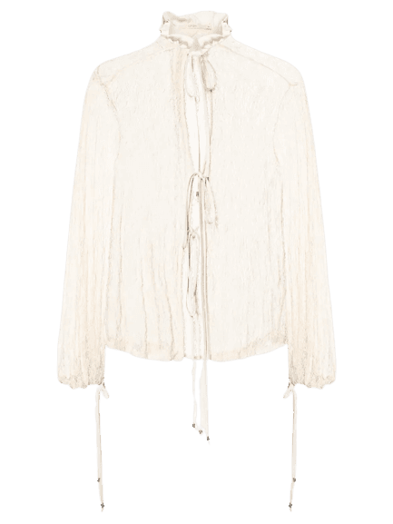 Blusa Feminina Renda Bege Open