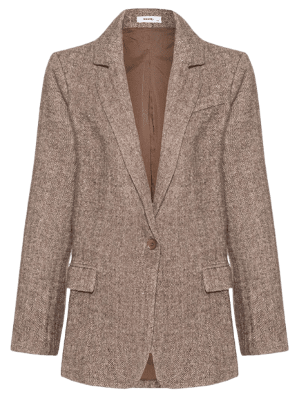 Blazer Feminino Texturizado Bege Basiq