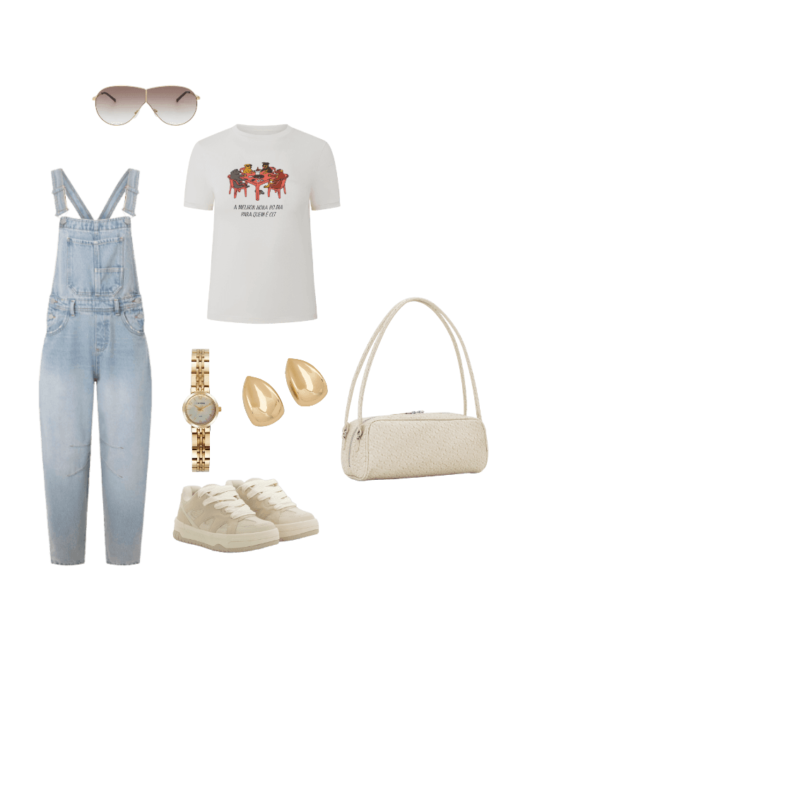 Look casual chic com jardineira jeans e tênis: conforto e estilo para o dia a dia