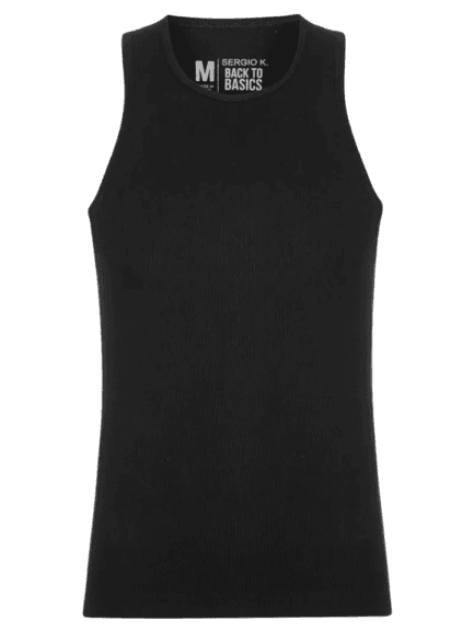 Regata Masculina Em Ribana Preto Sergio K