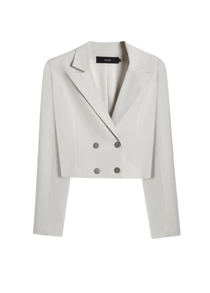 Blazer Tailoring Cropped Areia