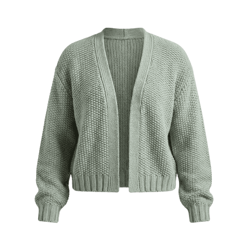 cardigan em tricô encorpado