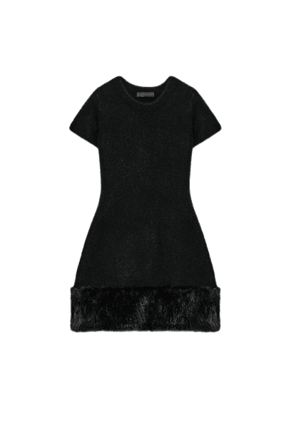VESTIDO DE MALHA COM FAUX FUR