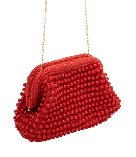 Bolsa Clutch Pequena com Aplicação de Esferas
