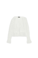 CAMISA DE GASA COM BORDADOS E BABADO