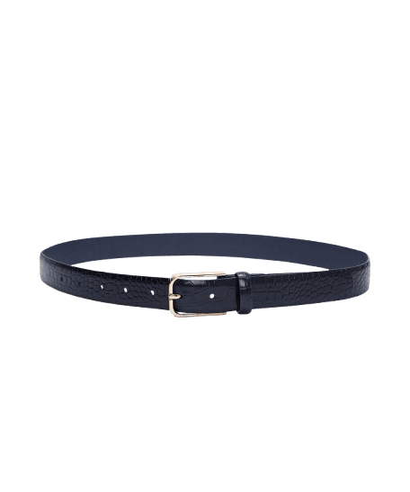 Cinto Croco com Fivela Retangular Azul