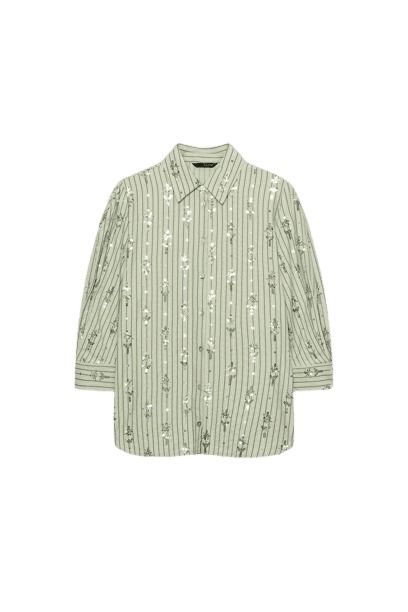Camisa Listrada com Lantejoulas