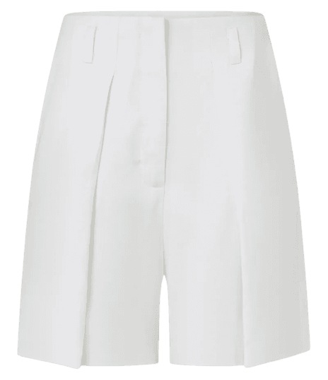 Bermuda Alfaiatada em Viscose com Pregas Frontais Branco