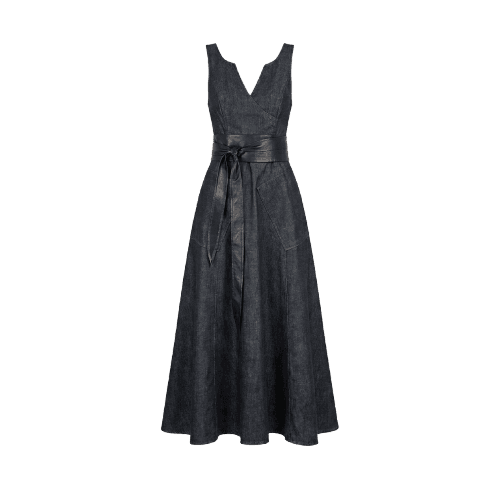 Vestido Jeans Longo Com Cinto - Tufi Duek