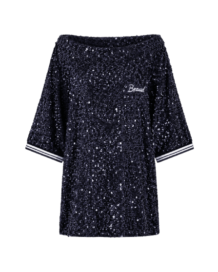 Mini Veste Paetês | Azul Marinho