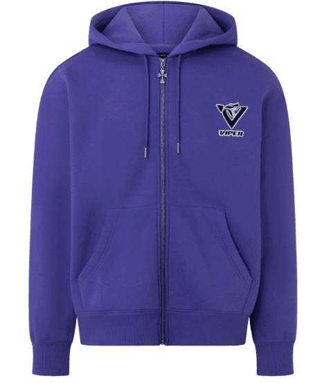 Casaco em Moletom com Felpa Aberto Com Ziper e Estampa Lettering Viper Chaos Roxo