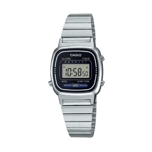 Relógio analógico unissex vintage LA670WA1DF - prata | Casio