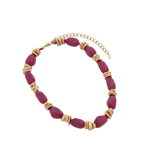 Colar Curto com Beads em Resina