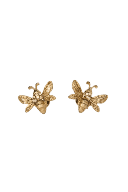 Brinco Dourado Inseto Cravejado