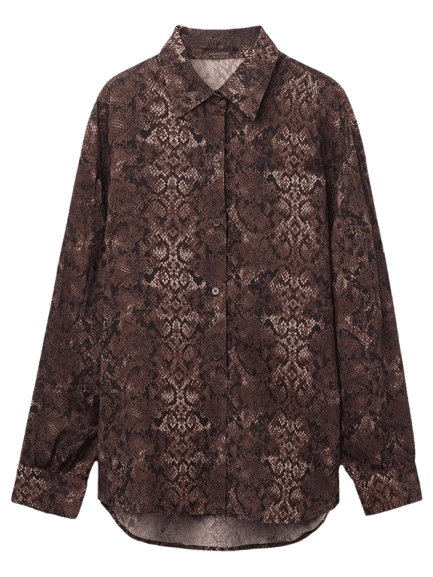 Camisa Com Padrão Selva Marrom Calzedonia