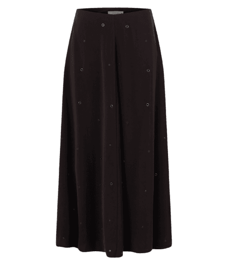 Saia Midi em Viscose com Aplicação de Tachas